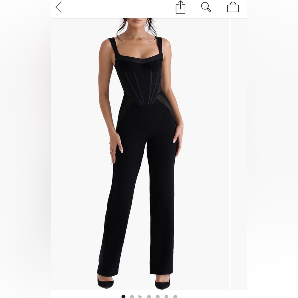 NWT House of CB Mylene Corset Mesh Panel Jumpsuit